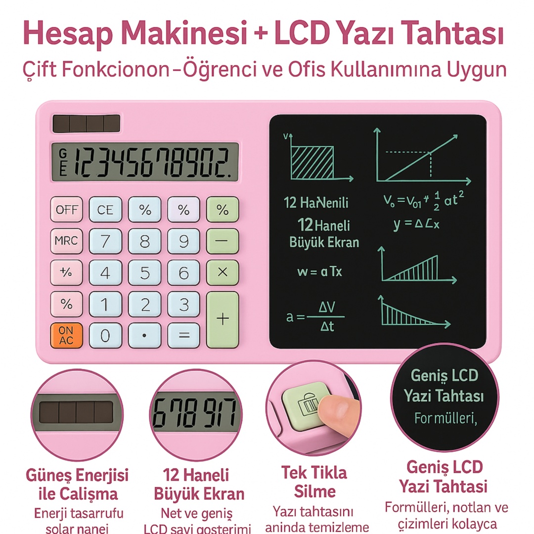 YAZI TAHTALI HESAP MAKİNESİ