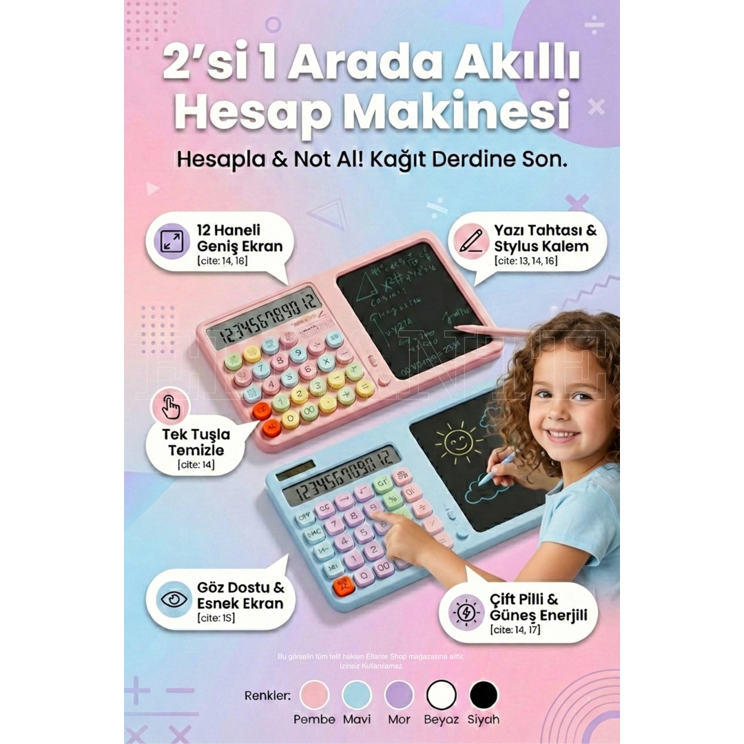 YAZI TAHTALI HESAP MAKİNESİ
